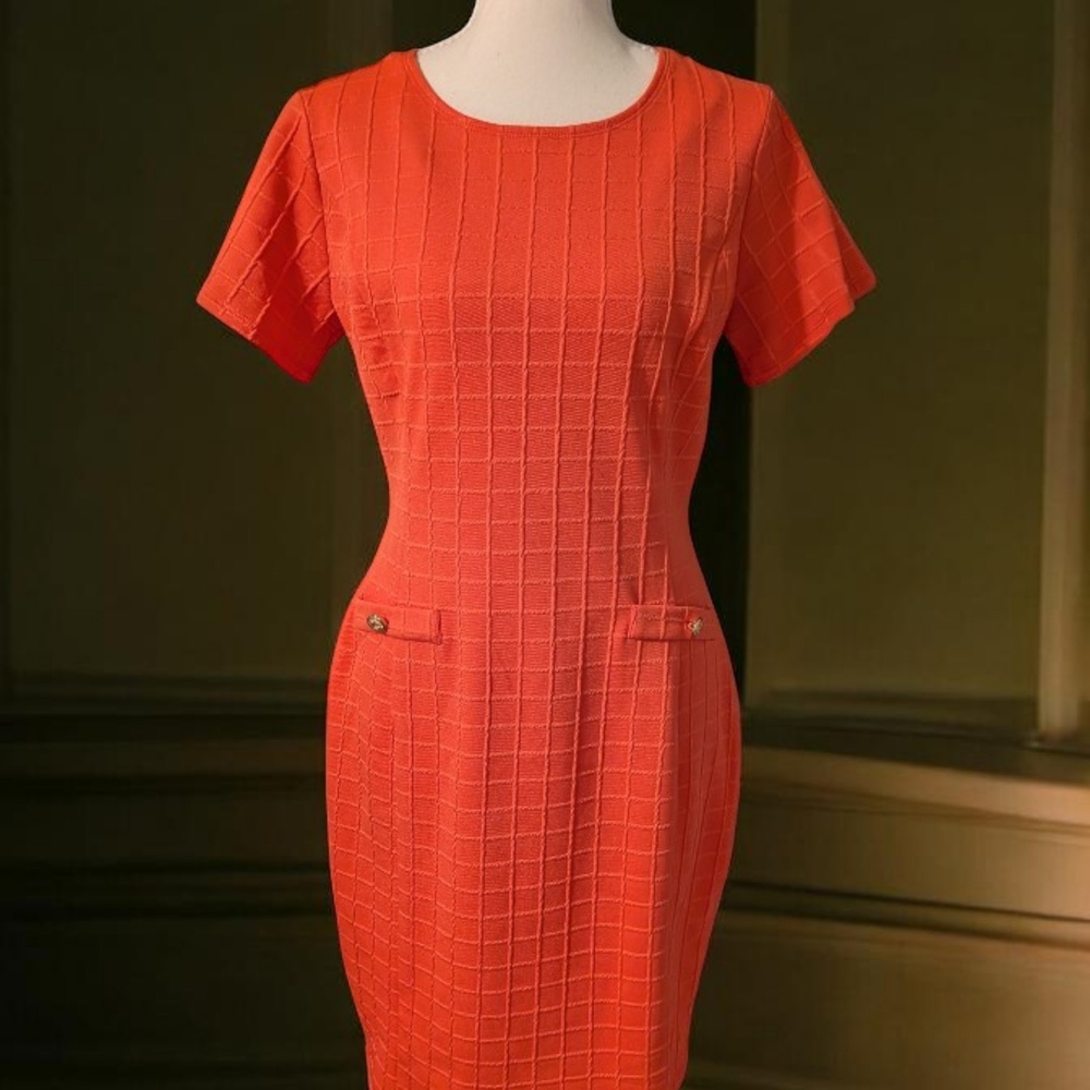 Enfocus Studio Vibrant Orange Midi Dress